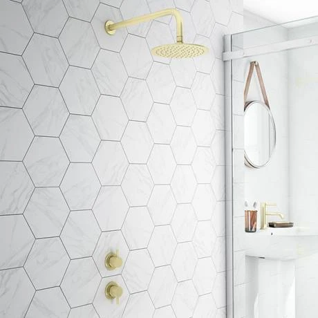 Arezzo Brushed Brass Concealed Individual Stop Tap + Thermostatic Control Shower Valve 6 Arezzo Brushed Brass Concealed Individual Stop Tap + Thermostatic Control Shower Valve - Image 4