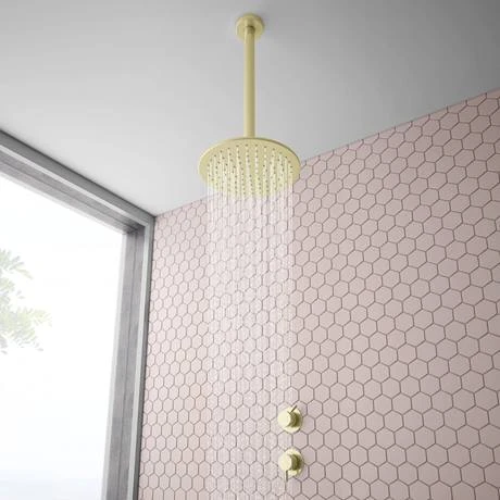 Arezzo Brushed Brass Concealed Individual Stop Tap + Thermostatic Control Shower Valve 7 Arezzo Brushed Brass Concealed Individual Stop Tap + Thermostatic Control Shower Valve - Image 5