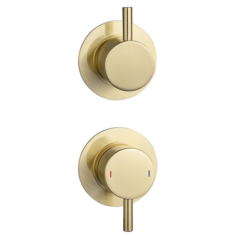Arezzo Brushed Brass Concealed Individual Stop Tap + Thermostatic Control Shower Valve 3 Arezzo Brushed Brass Concealed Individual Stop Tap + Thermostatic Control Shower Valve