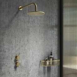 Arezzo Brushed Brass Concealed Individual Stop Tap + Thermostatic Control Shower Valve 13 Arezzo Brushed Brass Concealed Individual Stop Tap + Thermostatic Control Shower Valve -ShowerLux Shop AZBB36 nd5 460