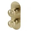 Arezzo Brushed Brass Industrial Style Round Modern Twin Concealed Shower Valve 2 Arezzo Brushed Brass Industrial Style Round Modern Twin Concealed Shower Valve -ShowerLux Shop AZBBIV1 p