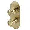 Arezzo Brushed Brass Industrial Style Round Modern Twin Concealed Shower Valve with Diverter -ShowerLux Shop AZBBIV2 p