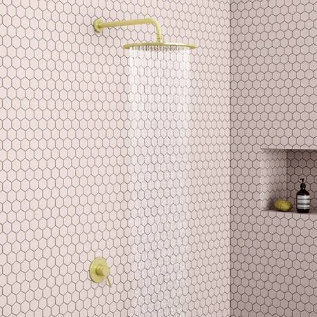 Arezzo Brushed Brass Round Concealed Manual Shower Valve 5 Arezzo Brushed Brass Round Concealed Manual Shower Valve - Image 3