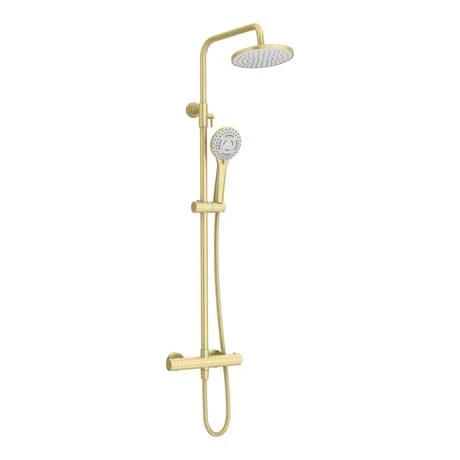 Arezzo Round Thermostatic Shower - Brushed Brass 4 Arezzo Round Thermostatic Shower - Brushed Brass - Image 2