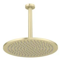 Arezzo Brushed Brass Round Thermostatic Shower Pack with 300mm Ceiling Mounted Head + Handset -ShowerLux Shop AZBBSPK5 d5 460