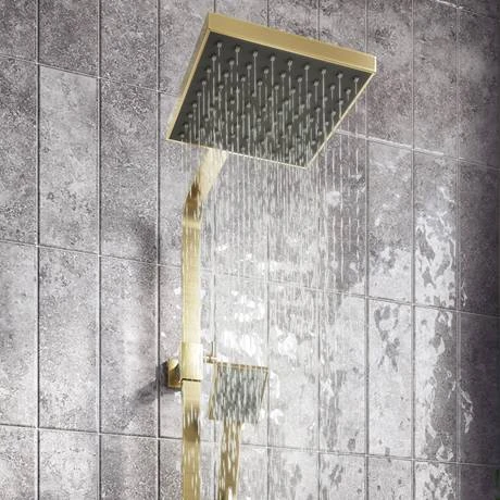 Arezzo Square Thermostatic Shower - Brushed Brass 5 Arezzo Square Thermostatic Shower - Brushed Brass - Image 3