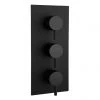 Arezzo Round Triple Concealed Thermostatic Shower Valve with Diverter - Matt Black 1 Arezzo Round Triple Concealed Thermostatic Shower Valve with Diverter - Matt Black -ShowerLux Shop AZBLKR38 p