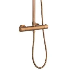 Arezzo Round Thermostatic Shower - Brushed Bronze -ShowerLux Shop AZBRZRD3 d3 460