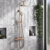 Arezzo Round Thermostatic Shower - Brushed Bronze 1 Arezzo Round Thermostatic Shower - Brushed Bronze -ShowerLux Shop AZBRZRD3 p