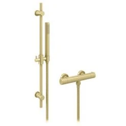 Arezzo Brushed Brass Round Bar Shower Valve incl. Slide Rail Kit with Pencil Handset 12 Arezzo Brushed Brass Round Bar Shower Valve incl. Slide Rail Kit with Pencil Handset -ShowerLux Shop AZBVP80BB n d4 460