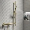 Arezzo Brushed Brass Round Bar Shower Valve incl. Slide Rail Kit with Pencil Handset -ShowerLux Shop AZBVP80BB n p