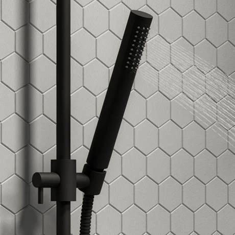 Arezzo Matt Black Round Bar Shower Valve incl. Slide Rail Kit with Pencil Handset 7 Arezzo Matt Black Round Bar Shower Valve incl. Slide Rail Kit with Pencil Handset - Image 5