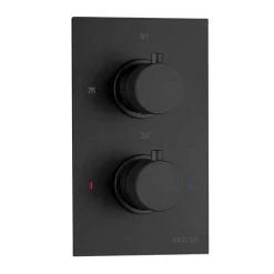 Arezzo Fluted Matt Black Round Shower Package with Concealed Valve + Head 12 Arezzo Fluted Matt Black Round Shower Package with Concealed Valve + Head -ShowerLux Shop AZFR2MBPK d2a 460