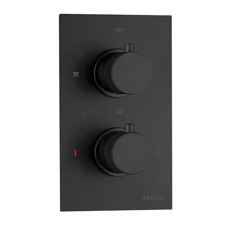 Arezzo Fluted Matt Black Round Shower Package with Concealed Valve + Head 7 Arezzo Fluted Matt Black Round Shower Package with Concealed Valve + Head - Image 5
