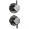 Arezzo Brushed Gunmetal Grey Concealed Individual Diverter + Thermostatic Control Shower Valve -ShowerLux Shop AZGM39 n p