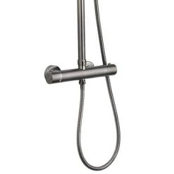 Arezzo Round Thermostatic Shower - Gunmetal Grey -ShowerLux Shop AZGMRD3 n d2 460