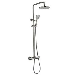 Arezzo Round Thermostatic Shower - Gunmetal Grey