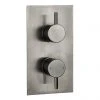 Arezzo Brushed Gunmetal Grey Round Modern Twin Concealed Shower Valve 1 Arezzo Brushed Gunmetal Grey Round Modern Twin Concealed Shower Valve -ShowerLux Shop AZGMSV n p