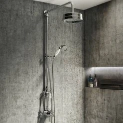 Arezzo Chrome Industrial Style Exposed Dual Shower Valve -ShowerLux Shop AZISDUALE d2 460