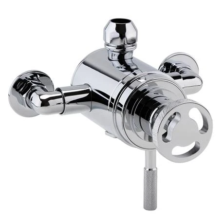 Arezzo Chrome Industrial Style Rigid Riser Kit with Diverter + Dual Exposed Shower Valve 5 Arezzo Chrome Industrial Style Rigid Riser Kit with Diverter + Dual Exposed Shower Valve - Image 3