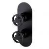 Arezzo Matt Black Industrial Style Round Modern Twin Concealed Shower Valve -ShowerLux Shop AZMBIV1 p