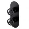 Arezzo Matt Black Industrial Style Round Modern Twin Concealed Shower Valve with Diverter -ShowerLux Shop AZMBIV2 n p