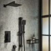 Arezzo Matt Black Square Thermostatic Shower Pack incl. Wall Mounted Head + Slider Rail Kit -ShowerLux Shop AZMBPK5 nw p