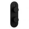 Arezzo Matt Black Round Twin Concealed Shower Valve w. Diverter + Oval Backplate 2 Arezzo Matt Black Round Twin Concealed Shower Valve w. Diverter + Oval Backplate -ShowerLux Shop AZMBSVDR n p