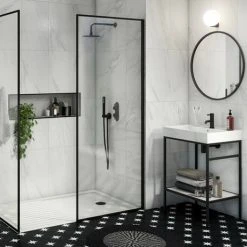 Arezzo Matt Black Round Twin Concealed Shower Valve w. Diverter + Oval Backplate 8 Arezzo Matt Black Round Twin Concealed Shower Valve w. Diverter + Oval Backplate -ShowerLux Shop AZMBSVDR d2 460
