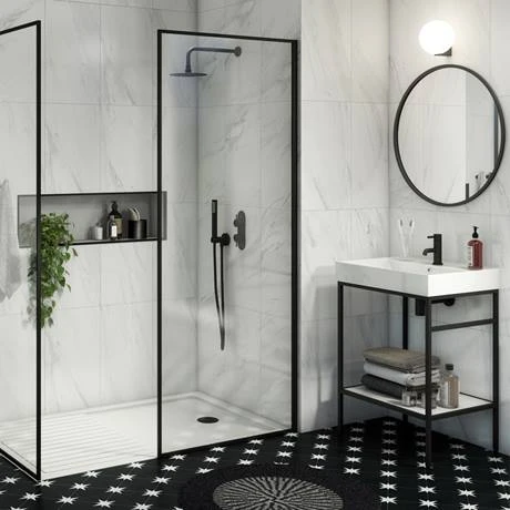 Arezzo Matt Black Round Twin Concealed Shower Valve w. Diverter + Oval Backplate 5 Arezzo Matt Black Round Twin Concealed Shower Valve w. Diverter + Oval Backplate - Image 3