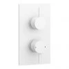 Arezzo Matt White Round Modern Twin Concealed Shower Valve 2 Arezzo Matt White Round Modern Twin Concealed Shower Valve -ShowerLux Shop AZMWSVD n p 1