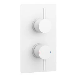 Arezzo Matt White Round Modern Twin Concealed Shower Valve