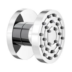 Arezzo Chrome Industrial Style Push Button Shower Valve with Diverter, Handset, Fixed Shower Head + 4 Body Jets -ShowerLux Shop AZPB03RCHPK D4 460