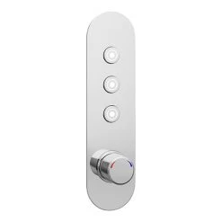 Arezzo Chrome Industrial Style Push Button Shower Valve (3 Outlets)