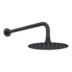 Arezzo Matt Black Industrial Style Push Button Shower Valve with Diverter, Handset, Fixed Shower Head + 4 Body Jets -ShowerLux Shop AZPB03RMBPK D3 460