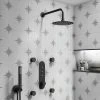 Arezzo Matt Black Industrial Style Push Button Shower Valve with Diverter, Handset, Fixed Shower Head + 4 Body Jets 1 Arezzo Matt Black Industrial Style Push Button Shower Valve with Diverter, Handset, Fixed Shower Head + 4 Body Jets -ShowerLux Shop AZPB03RMBPK P