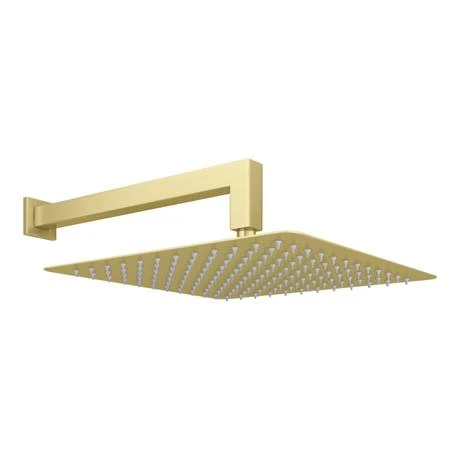 Arezzo Brushed Brass Square Shower System (Valve with Fixed Shower Head + 4 Body Jets) 6 Arezzo Brushed Brass Square Shower System (Valve with Fixed Shower Head + 4 Body Jets) - Image 4