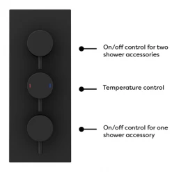 Arezzo Matt Black Round Concealed Triple Shower Valve with Diverter, Handset, Fixed Shower Head + 4 Body Jets 13 Arezzo Matt Black Round Concealed Triple Shower Valve with Diverter, Handset, Fixed Shower Head + 4 Body Jets -ShowerLux Shop AZRDSV38HB d6 460