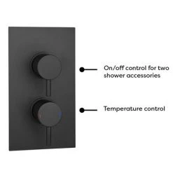Arezzo Matt Black Round Shower System with Diverter, Fixed Shower Head + 4 Body Jets -ShowerLux Shop AZRDSV4BJ d4 460