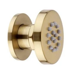 Arezzo Brushed Brass Round Shower System with Diverter, Fixed Shower Head + 4 Body Jets -ShowerLux Shop AZRDSV4BJBB d4 460