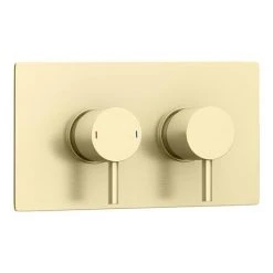 Arezzo Brushed Brass Round Shower System with Diverter, Fixed Shower Head + 4 Body Jets -ShowerLux Shop AZRDSV4BJBB d5 460