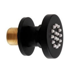 Arezzo Matt Black Round Concealed Triple Shower Valve with Fixed Head + 4 Body Jets -ShowerLux Shop AZRDTSV4BJ d4 460