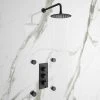 Arezzo Matt Black Round Concealed Triple Shower Valve with Fixed Head + 4 Body Jets 1 Arezzo Matt Black Round Concealed Triple Shower Valve with Fixed Head + 4 Body Jets -ShowerLux Shop AZRDTSV4BJ n p