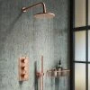 Arezzo Rose Gold Round Thermostatic Shower Pack with Wall Mounted Head + Handset 2 Arezzo Rose Gold Round Thermostatic Shower Pack with Wall Mounted Head + Handset -ShowerLux Shop AZRGSPK4 n p