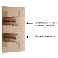 Arezzo Rose Gold Round Shower System (Twin Valve with Diverter, Wall Mounted Head + Handset) 9 Arezzo Rose Gold Round Shower System (Twin Valve with Diverter, Wall Mounted Head + Handset) -ShowerLux Shop AZRGSPK5 detail1 460