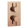 Arezzo Rose Gold Round Modern Twin Concealed Shower Valve 1 Arezzo Rose Gold Round Modern Twin Concealed Shower Valve -ShowerLux Shop AZRGSV nw p