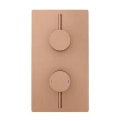 Arezzo Rose Gold Round Modern Twin Concealed Shower Valve with Diverter -ShowerLux Shop AZRGSVD new d2 460