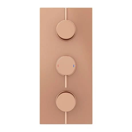 Arezzo Rose Gold Round Modern Triple Concealed Shower Valve 7 Arezzo Rose Gold Round Modern Triple Concealed Shower Valve - Image 5