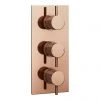 Arezzo Rose Gold Round Modern Triple Concealed Shower Valve -ShowerLux Shop AZRGTSV n p