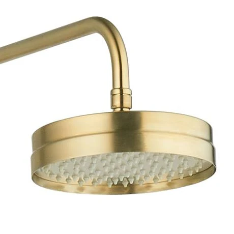 Arezzo Brushed Brass Rigid Riser Kit with 195mm Round Overhead Drench Shower Head 4 Arezzo Brushed Brass Rigid Riser Kit with 195mm Round Overhead Drench Shower Head - Image 2